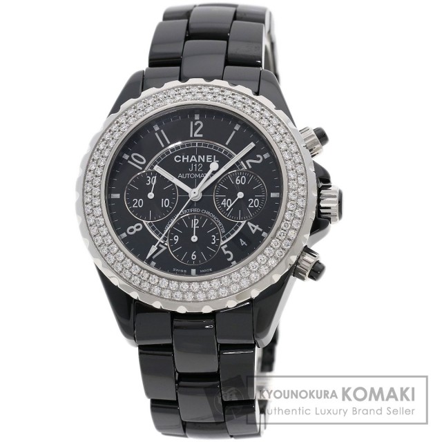 CHANEL シャネル H1009 J12 クロノグラフ ベゼル ダイヤモンド 腕時計  