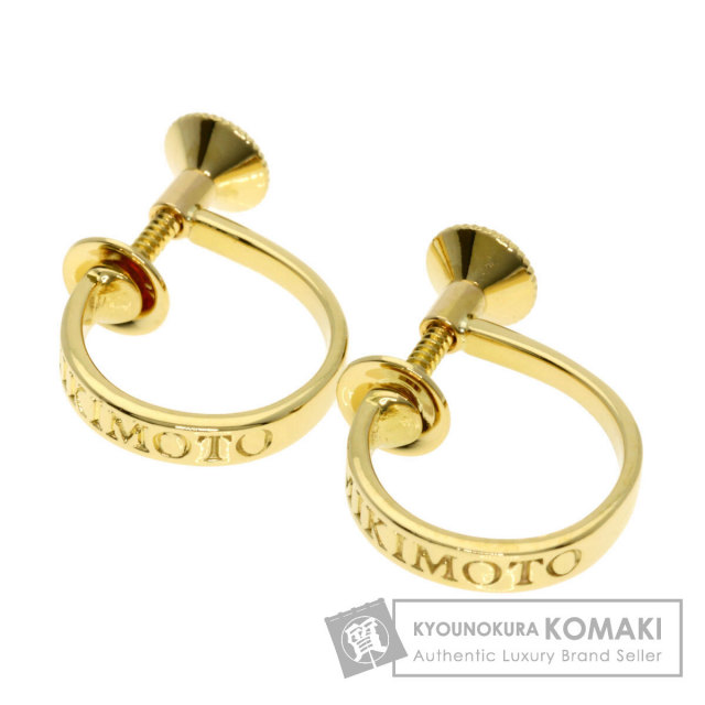 MIKIMOTO ミキモト ロゴ イヤリング K18イエローゴールド