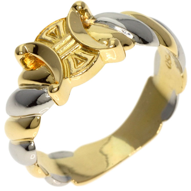 CELINE マカダム柄 片耳のみ リング ピアス レディース ゴールド系  