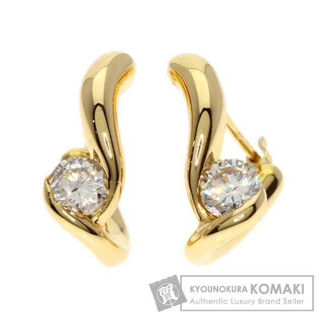 0.25ct ダイヤモンド フープ ピアス K18イエローゴールド 4.4g レディース 