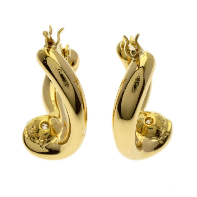 0.25ct ダイヤモンド フープ ピアス K18イエローゴールド 4.4g レディース 