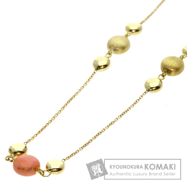 【美品】ネックレス　珊瑚　沖縄　ゴールド　18金　ゴールドネックレス　レディース サンゴ 珊瑚 ネックレス K18イエローゴールド 6g レディース