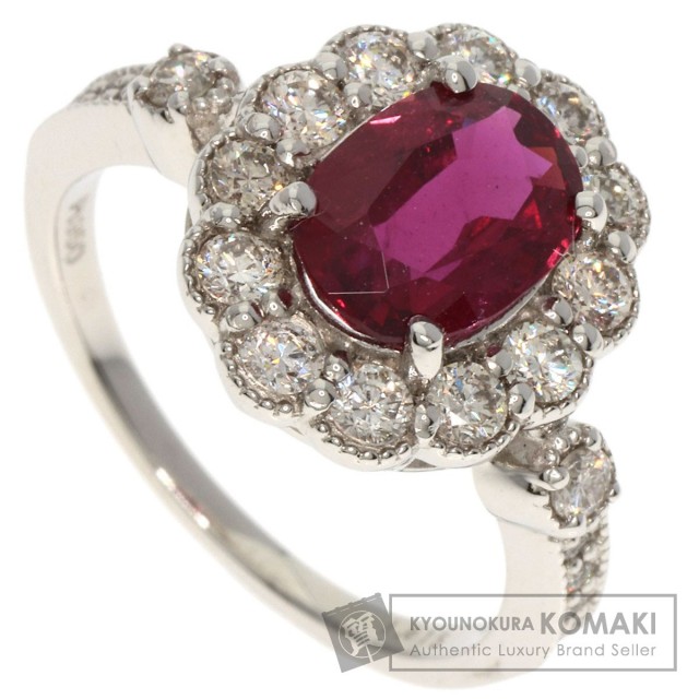 ルビーダイヤモンド プラチナ950リング 非加熱ルビー 1.1ct