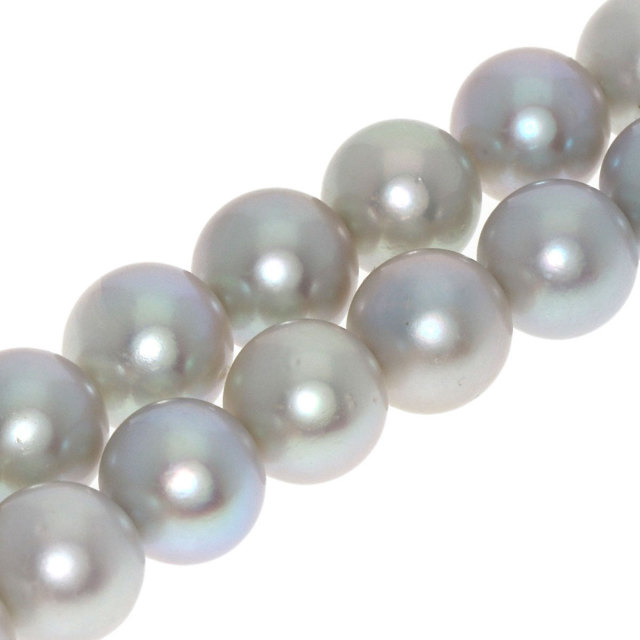 アコヤ グレーパール 真珠 ネックレス シルバー 48.6g レディース 
