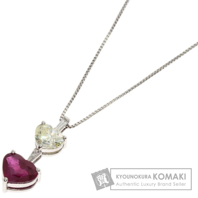 2.13ct ルビー ダイヤモンド ネックレス プラチナPT900/PT850 5.7g  