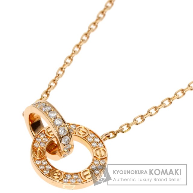 CARTIER カルティエ サークル ラブ LOVE ダイヤモンド ネックレス K18 