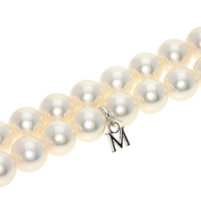 MIKIMOTO ミキモト パール 真珠 Mチャーム付き ネックレス K18