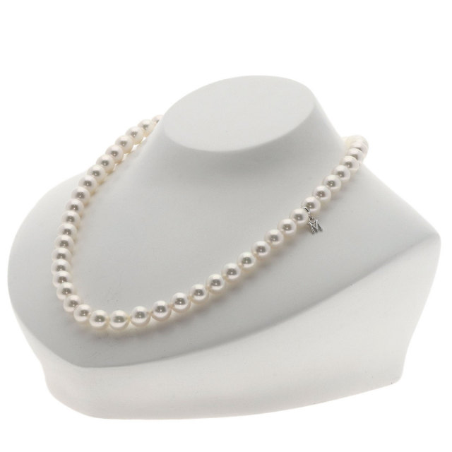 ミキモト パール ネックレス 18K チャーム付 M刻印 ホワイト系 ミキモト パール ネックレス 18K チャーム付 M刻印 ホワイト系