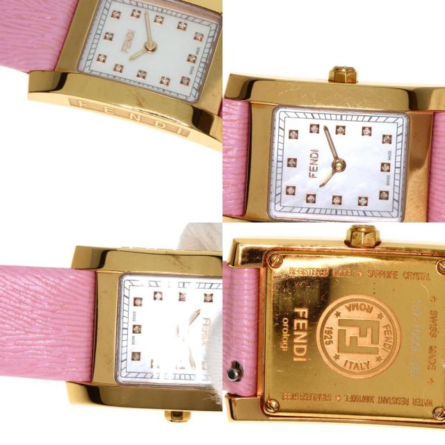FENDI フェンディ 7000L クラシコ 12P ダイヤモンド 腕時計 PGP/革  