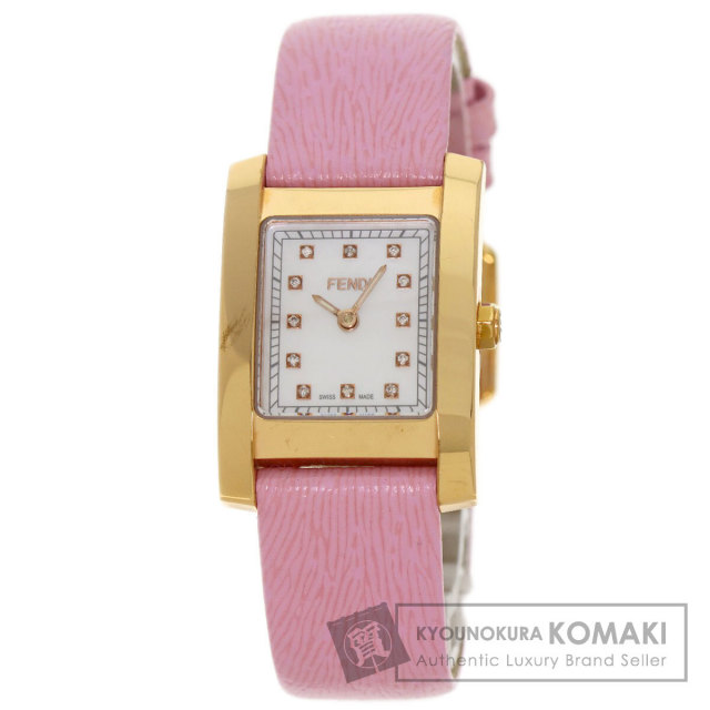 FENDI フェンディ 7000L クラシコ 12P ダイヤモンド 腕時計 PGP/革 