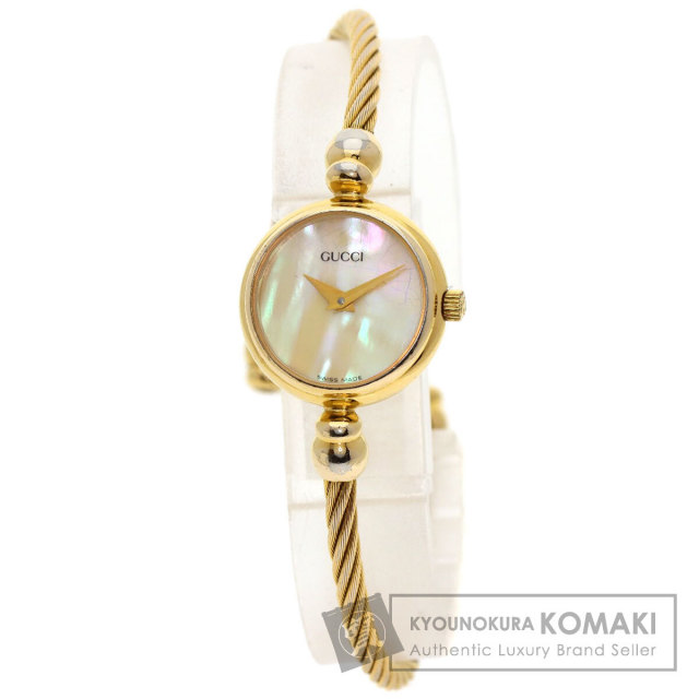GUCCI グッチ 2700.2.L ワイヤー イエローシェル 腕時計 GP/GP  