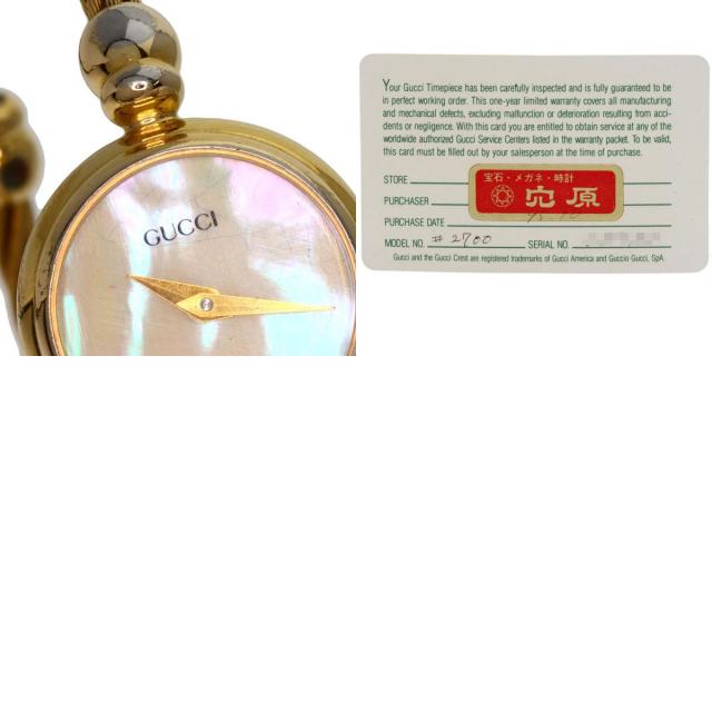 GUCCI グッチ 2700.2.L ワイヤー イエローシェル 腕時計 GP/GP  