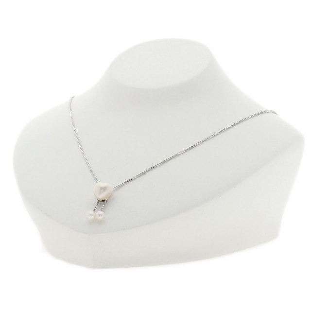 TASAKI タサキ ハートパール 真珠 ネックレス シルバー レディース 