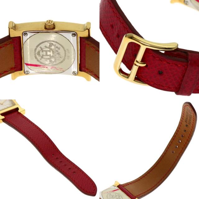 HERMES エルメス HH1.201 Hウォッチ 腕時計 GP/革 レディース
