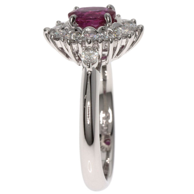 0.65ct ルビー ダイヤモンド リング・指輪 プラチナPT900 5.8g レディース