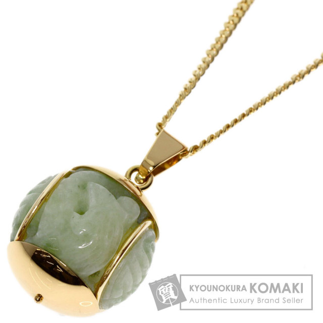 ヒスイ 翡翠 ネックレス K18イエローゴールド 23.8g レディース 