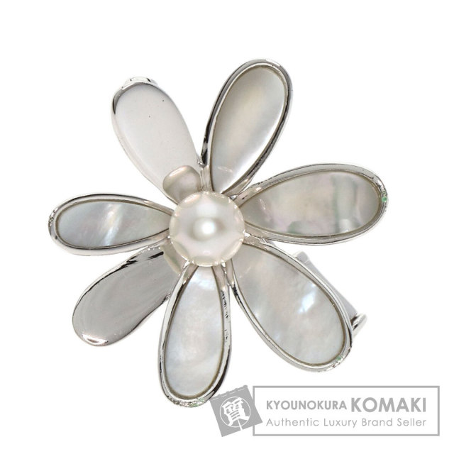 TASAKI タサキ フラワーモチーフ アコヤパール 真珠 ホワイトシェル