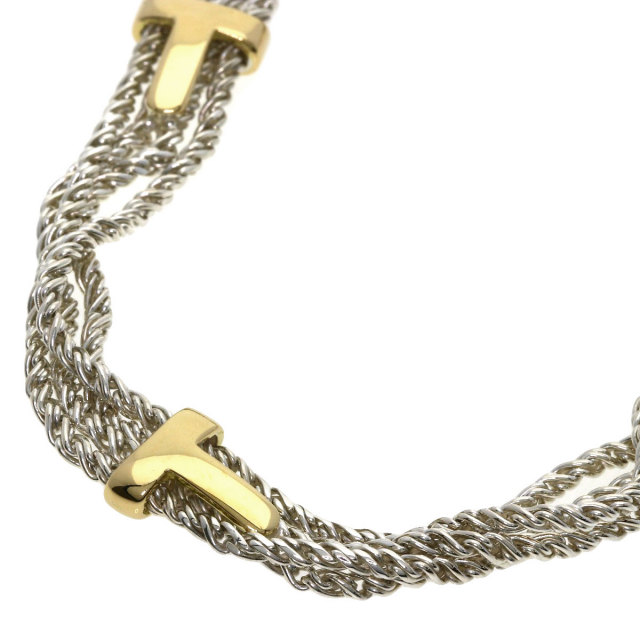 TIFFANY&Co. ティファニー T ロープ 3連 ブレスレット シルバー/K18YG 