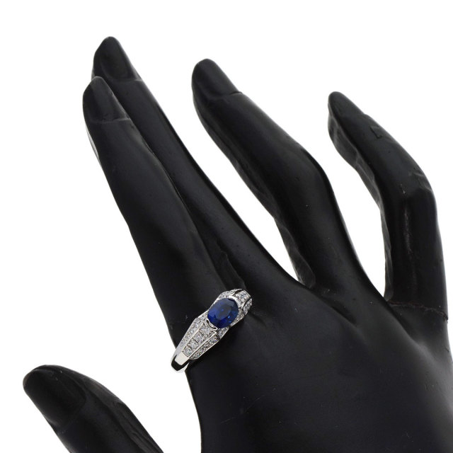 Pt900サファイア1.75ct ダイヤモンドリング PT900 サファイアリング サファイア3.7・ダイヤモンド1.40