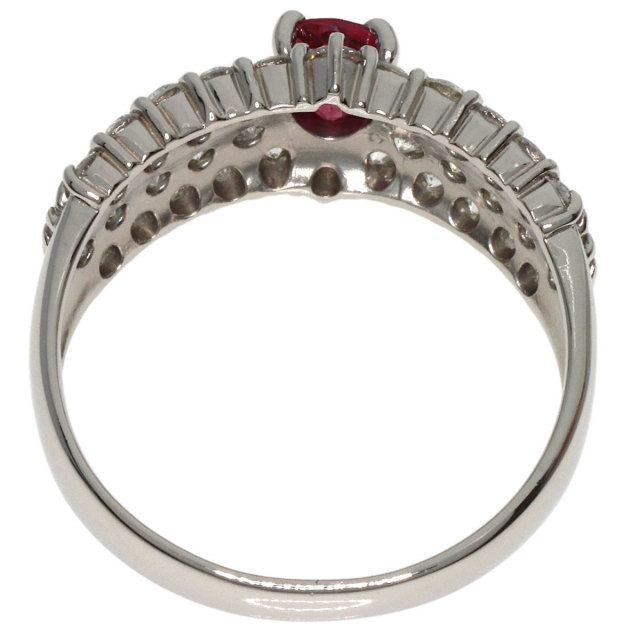 Pt900　天然 ルビーリング　R0.47ct　ダイヤモンド入り　7.63ｇ Pt900 天然 ルビーリング R0.47ct ダイヤモンド入り 7.63g レディース