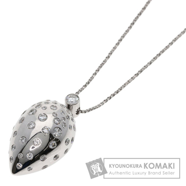 0.16ct ダイヤモンド ネックレス K18ホワイトゴールド 12.4g レディース 