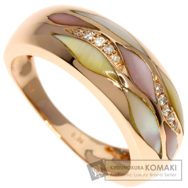 0.06ct シェル ダイヤモンド リング・指輪 K18ピンクゴールド 4.6g 