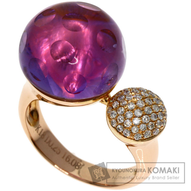 16.08ct アメジスト ダイヤモンド リング・指輪 K18ピンクゴールド 9.8  