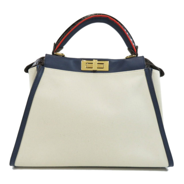 FENDI フェンディ ピーカブー 2WAY ハンドバッグ キャンバス レディース