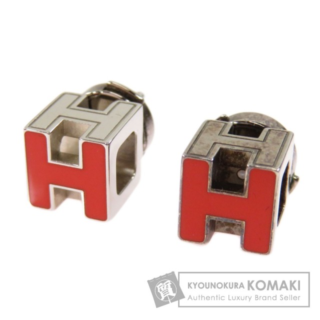 HERMES エルメス Hキューブ ピアス 金属製 レディース ブランド