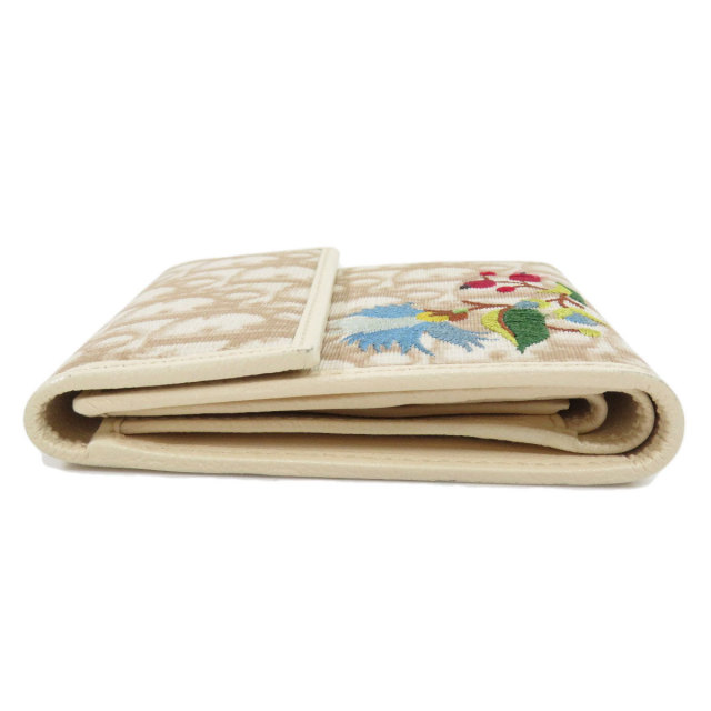 ドライフラワー Dior モノグラム 二つ折り財布 CHRISTIAN DIOR クリスチャンディオール フラワー トロッター柄