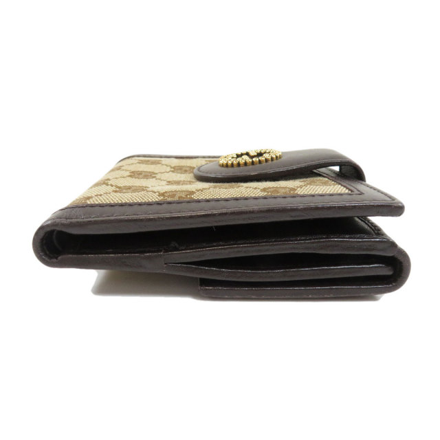 GUCCI ブラックレザー 二つ折り財布 GUCCI グッチ 269975 Wホック GG 二つ折り財布（小銭入れあり