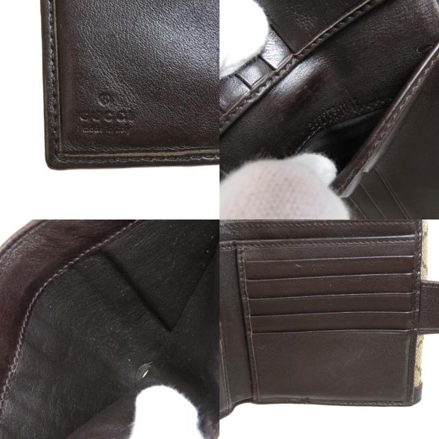 GUCCI ブラックレザー 二つ折り財布 GUCCI グッチ 269975 Wホック GG 二つ折り財布（小銭入れあり