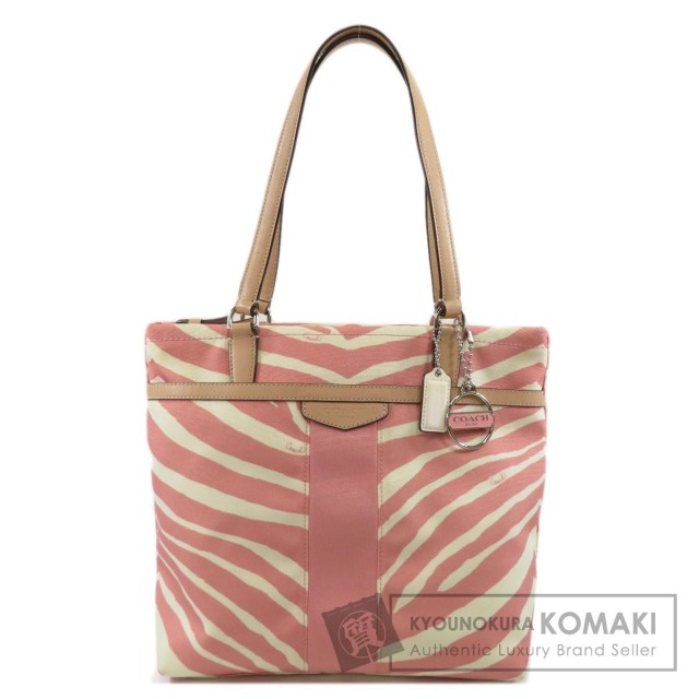 COACH コーチ F23283 ゼブラ柄 トートバッグ キャンバス/レザー レディース 