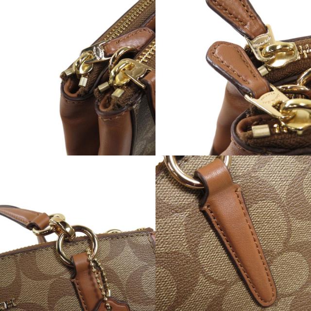 COACH コーチ F58290 2WAY シグネチャー ハンドバッグ PVC/レザー 