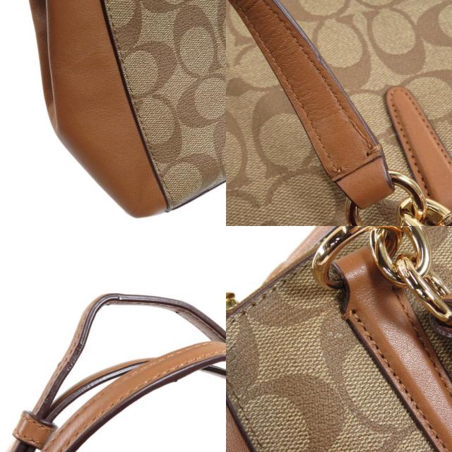 COACH コーチ F58290 2WAY シグネチャー ハンドバッグ PVC/レザー