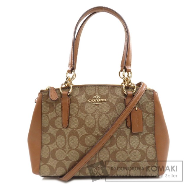COACH コーチ F58290 2WAY シグネチャー ハンドバッグ PVC/レザー 