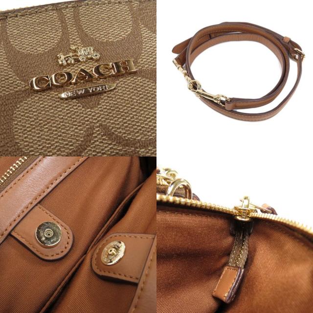 COACH コーチ F58290 2WAY シグネチャー ハンドバッグ PVC/レザー 