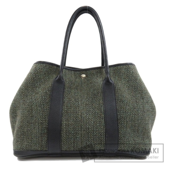 HERMES エルメス ガーデンパーティPM グリーン シルバー金具 トート 
