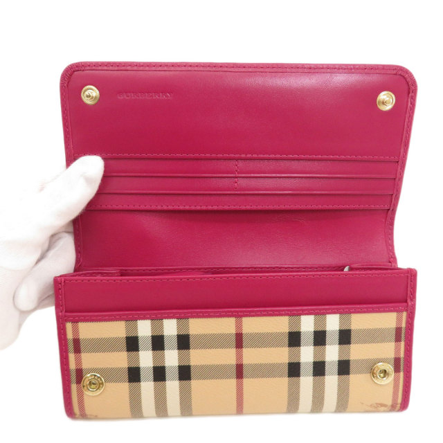 BURBERRY バーバリー ノバチェック 長財布（小銭入れあり） PVC/レザー 