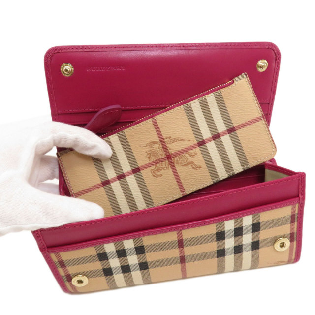 BURBERRY バーバリー ノバチェック 長財布（小銭入れあり） PVC/レザー 