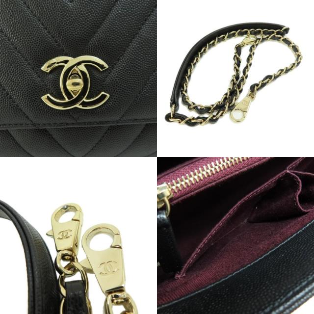 CHANEL ココハンドル29 キャビアスキン CHANEL シャネル ココハンドル29 チェーンショルダー ゴールド