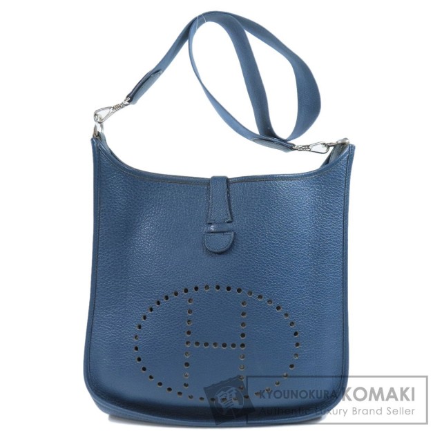 HERMES エルメス エブリンGM ブルー シルバー金具 ショルダーバッグ  