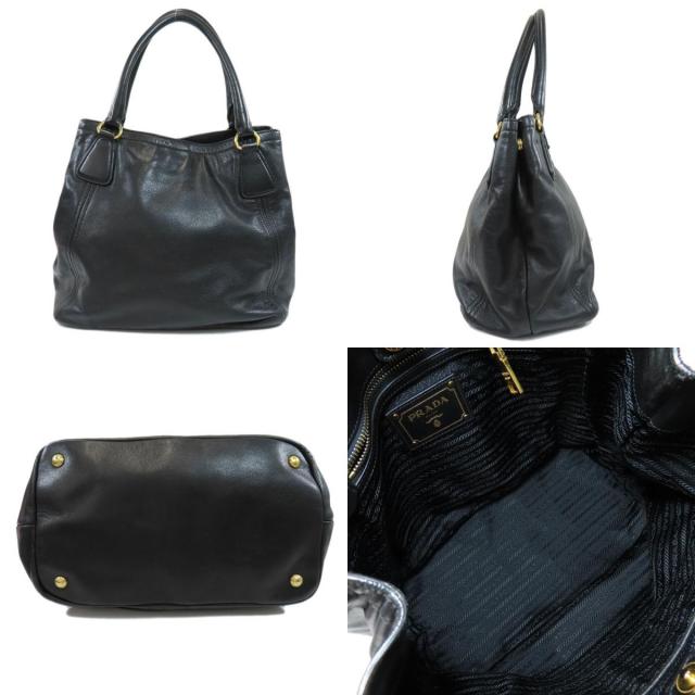 PRADA プラダ BN2534 2WAY ロゴプレート トートバッグ カーフ レディース