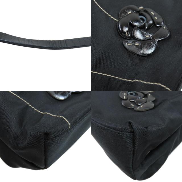 PRADA プラダ B11033 ロゴ金具 フラワー ハンドバッグ ナイロン素材  