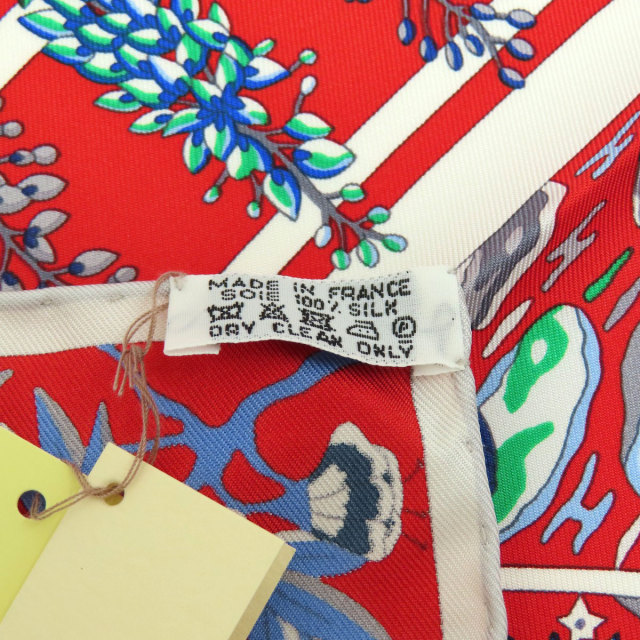 HERMES エルメス カレ90 スカーフ 美品 レッド シルク100％ SECRET 