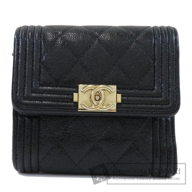 CHANEL シャネル ボーイシャネル ゴールド金具 二つ折り財布（小銭入れ  