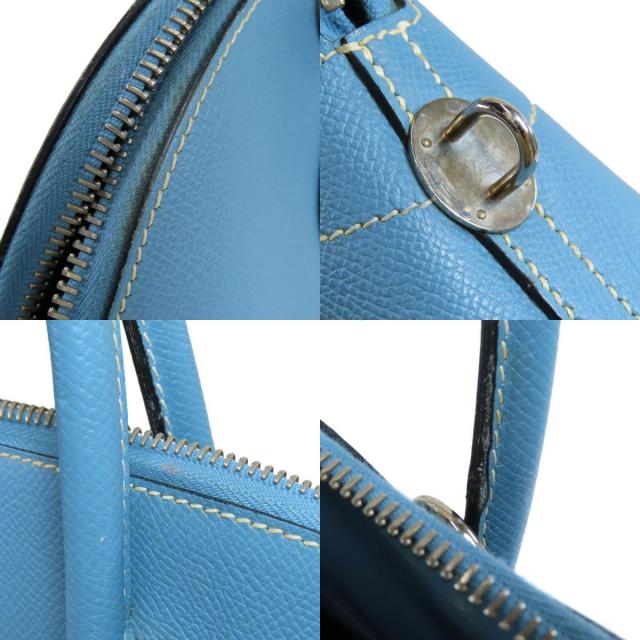 HERMES エルメス ボリード37 ブルージーン シルバー金具 ハンドバッグ 