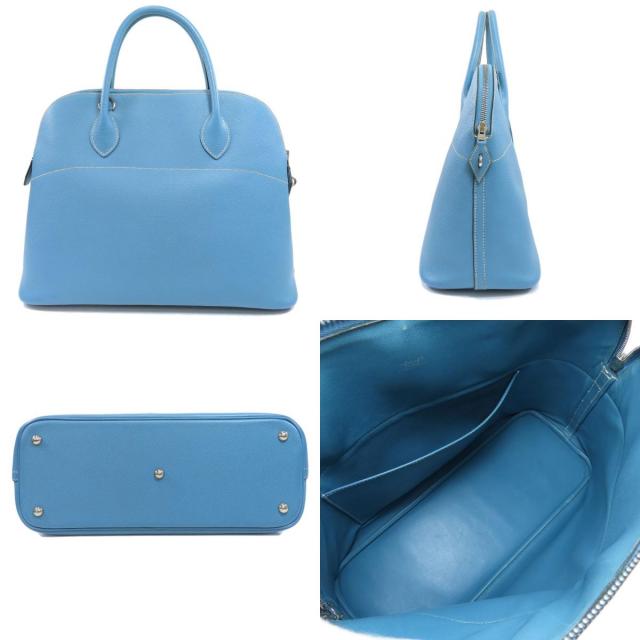 HERMES エルメス ボリード37 ブルージーン シルバー金具 ハンドバッグ 