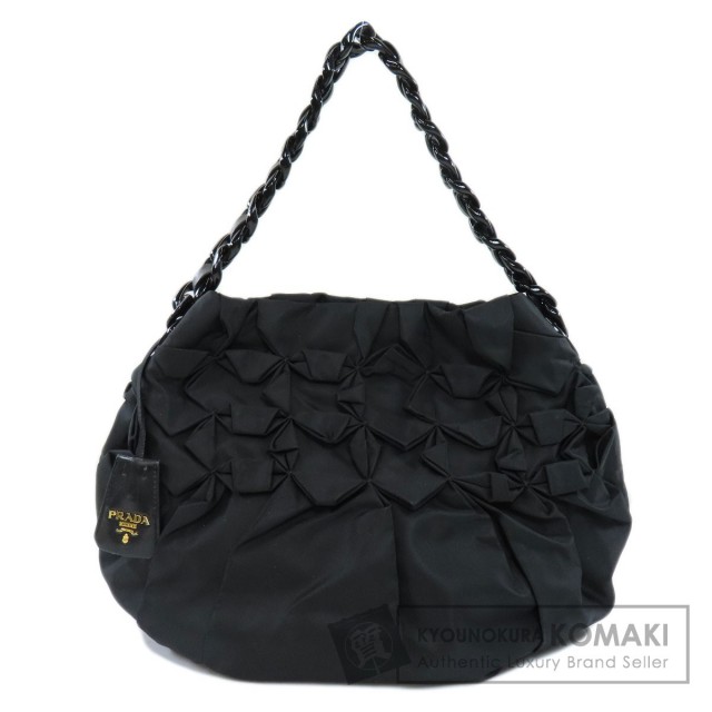 PRADA プラダ フリル ハンドバッグ ナイロン素材 レディース