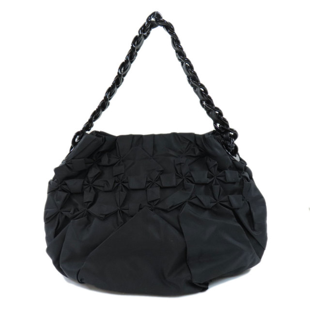 PRADA ブラック ハンドバッグ フリルデザイン 専用】PRADA フリルデザイン ハンドバッグ ブラック PRADA フリル